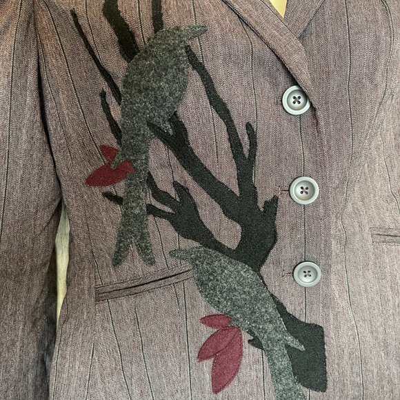 Vintage Bella Sisters Embroidered Wool Blend Hoodie Jacket Junior Med / Adult XS - Picture 2 of 6